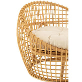 Stoel Lise + Kussen 1 Persoon Rotan/Textiel Naturel/Wit J-Line