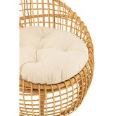 Stoel Lise + Kussen 1 Persoon Rotan/Textiel Naturel/Wit J-Line