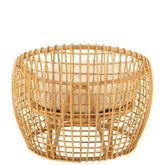 Stoel Lise + Kussen 1 Persoon Rotan/Textiel Naturel/Wit J-Line - Fauteuil - J-Line - livinglovely.nl