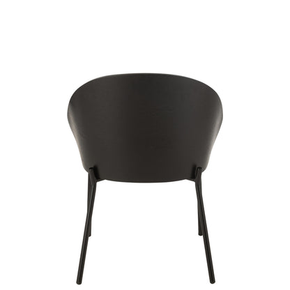 Stoel Lone Multiplex/Metaal Zwart/Grijs - Eetkamerstoel - J-Line - livinglovely.nl