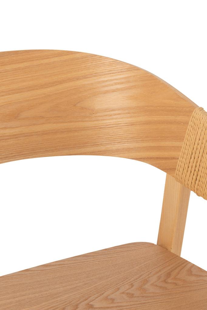 Stoel Naga Essenhout/Touw Naturel - Eetkamerstoel - J-Line - livinglovely.nl