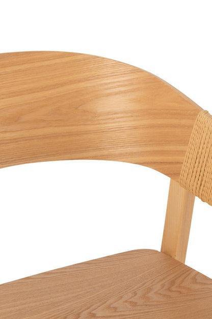 Stoel Naga Essenhout/Touw Naturel - Eetkamerstoel - J-Line - livinglovely.nl