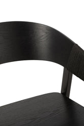 Stoel Naga Essenhout/Touw Zwart - Eetkamerstoel - J-Line - livinglovely.nl