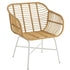 Stoel Rachelle Buiten Metaal/Rattan Naturel/Wit - Terrasstoel - J-Line - livinglovely.nl