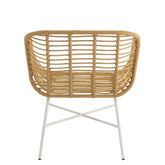 Stoel Rachelle Buiten Metaal/Rattan Naturel/Wit - Terrasstoel - J-Line - livinglovely.nl