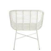 Stoel Rachelle Buiten Metaal/Rattan Wit - Terrasstoel - J-Line - livinglovely.nl