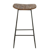 Stoel Rechthoekig Gerecycleerd Teak Naturel Large - Barkruk - J-Line - livinglovely.nl