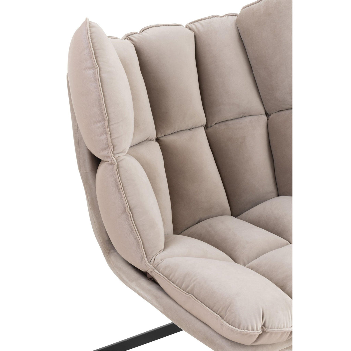 Stoel Relax Kussen Op Frame Textiel/Metaal Extra Licht Grijs J-Line