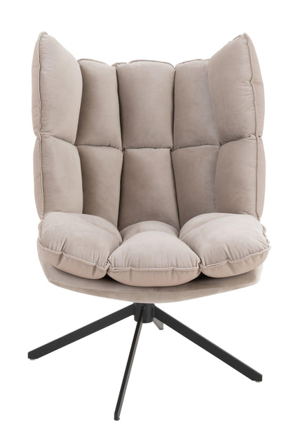 Stoel Relax Kussen Op Frame Textiel/Metaal Extra Licht Grijs - Fauteuil - J-Line - livinglovely.nl