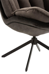Stoel Relax Kussen Op Frame Textiel/Metaal Grijs - Fauteuil - J-Line - livinglovely.nl