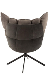 Stoel Relax Kussen Op Frame Textiel/Metaal Grijs - Fauteuil - J-Line - livinglovely.nl