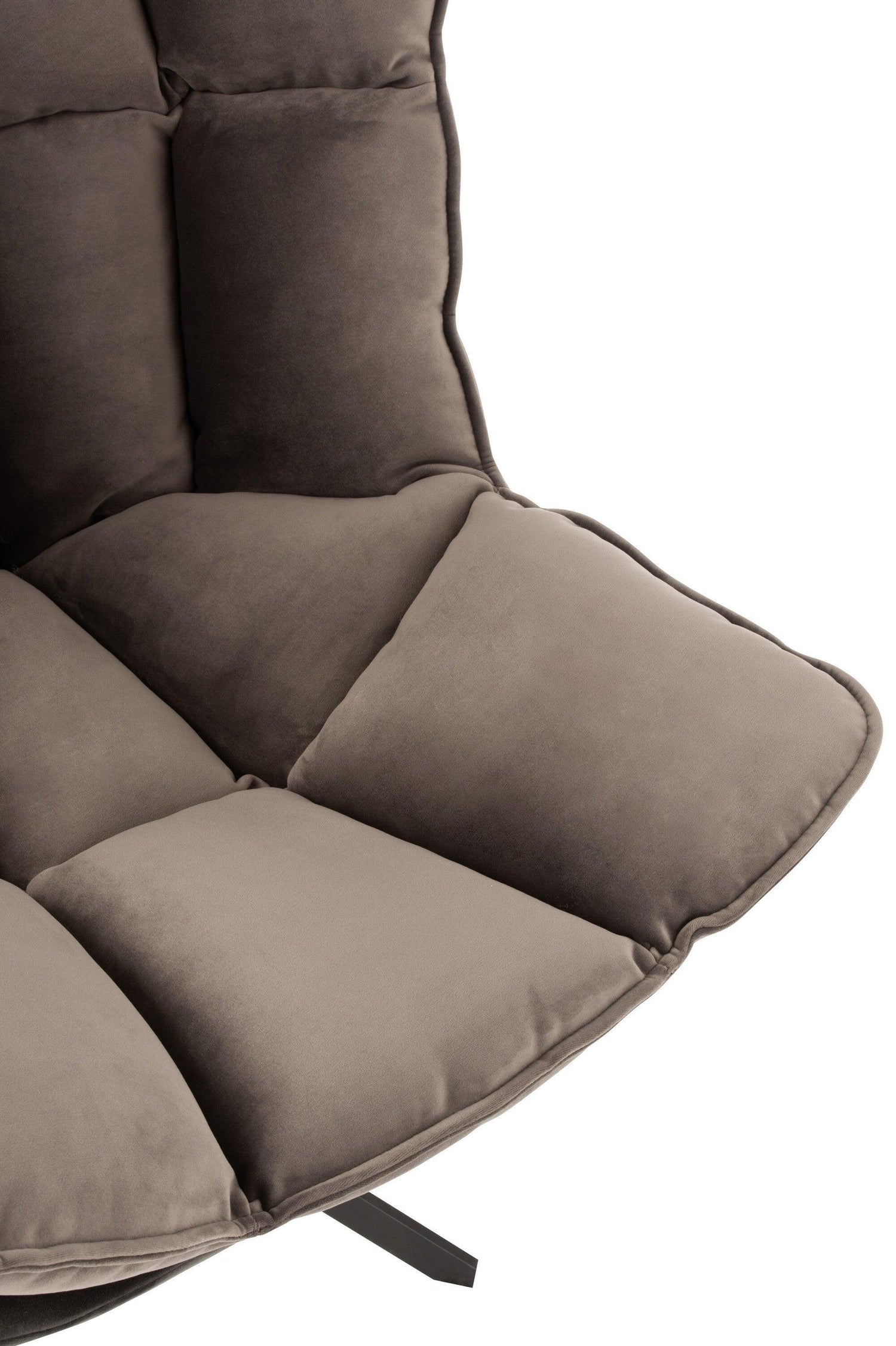 Stoel Relax Kussen Op Frame Textiel/Metaal Grijs - Fauteuil - J-Line - livinglovely.nl