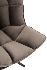Stoel Relax Kussen Op Frame Textiel/Metaal Grijs - Fauteuil - J-Line - livinglovely.nl