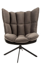 Stoel Relax Kussen Op Frame Textiel/Metaal Grijs - Fauteuil - J-Line - livinglovely.nl