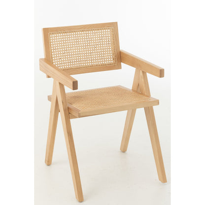 Stoel Rooster Essenhout/Rattan Naturel J-Line