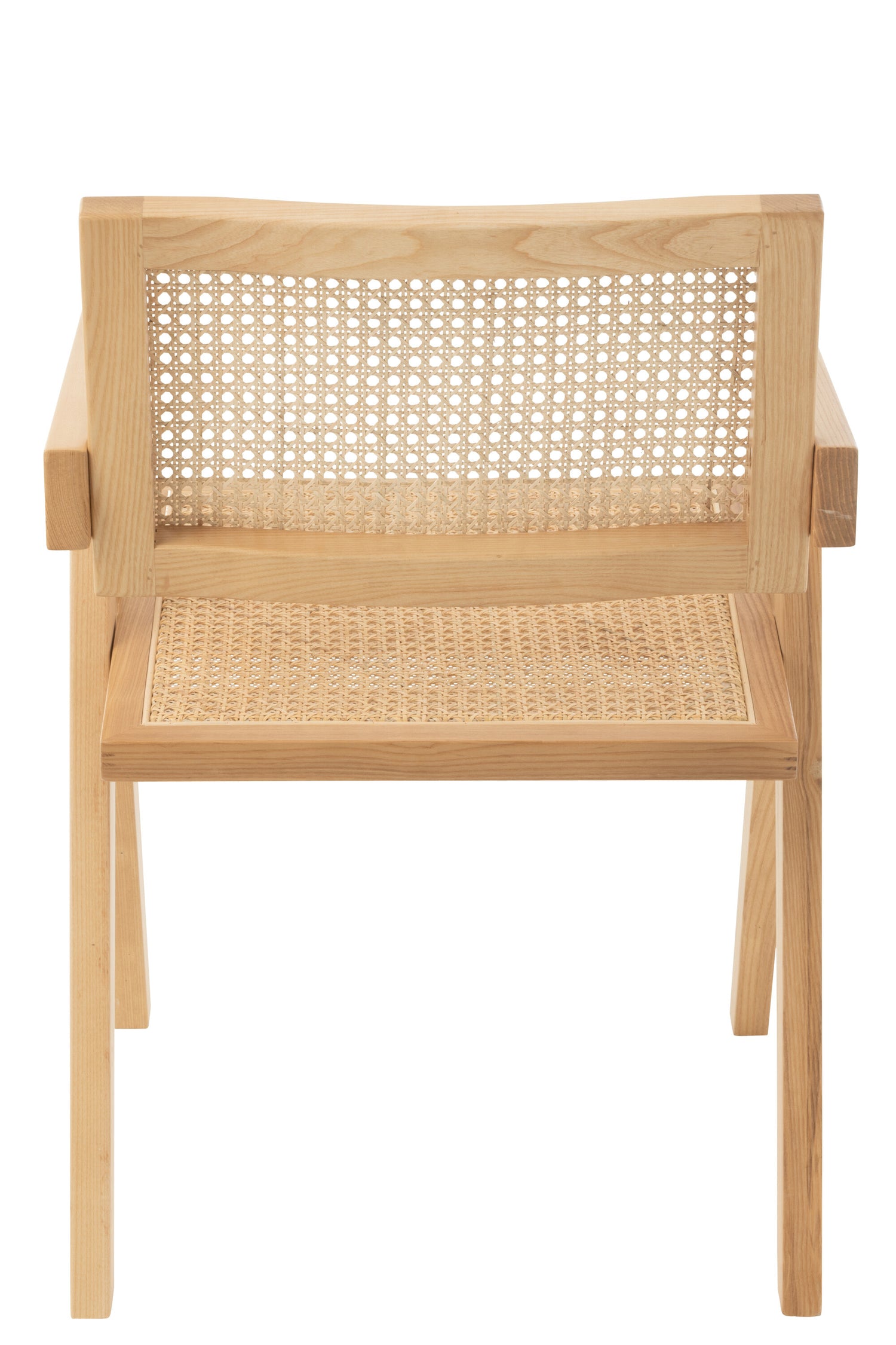 Stoel Rooster Essenhout/Rattan Naturel - Eetkamerstoel - J-Line - livinglovely.nl