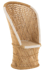 Stoel Rugsteun Bamboe Natural/Wit Volwassene - Fauteuil - J-Line - livinglovely.nl