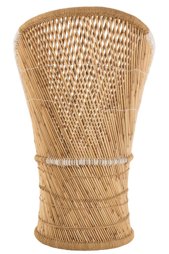 Stoel Rugsteun Bamboe Natural/Wit Volwassene - Fauteuil - J-Line - livinglovely.nl