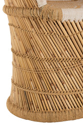 Stoel Rugsteun Bamboe Natural/Wit Volwassene - Fauteuil - J-Line - livinglovely.nl