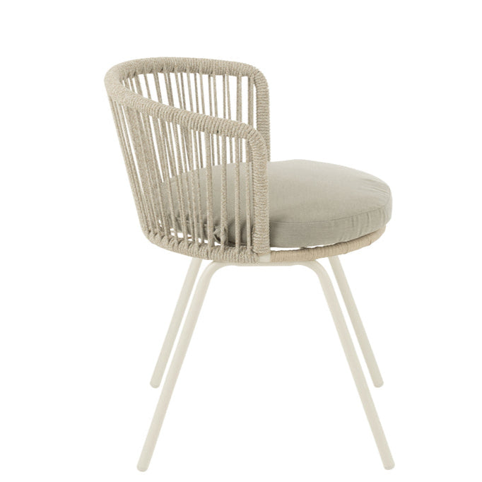 Stoel Toa Metaal/Touw Grijs - Terrasstoel - J-Line - livinglovely.nl