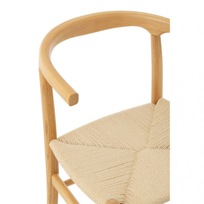 Stoel Toon Beukenhout/Touw Naturel - Eetkamerstoel - J-Line - livinglovely.nl