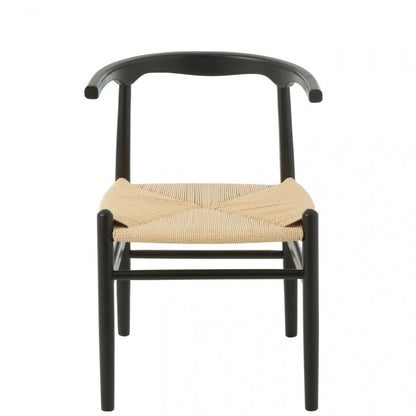 Stoel Toon Beukenhout/Touw Zwart - Eetkamerstoel - J-Line - livinglovely.nl