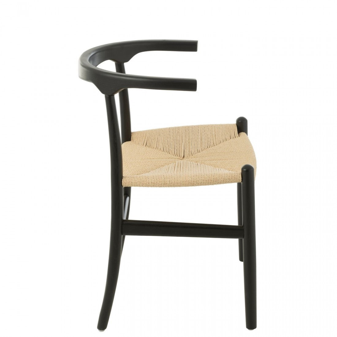 Stoel Toon Beukenhout/Touw Zwart - Eetkamerstoel - J-Line - livinglovely.nl