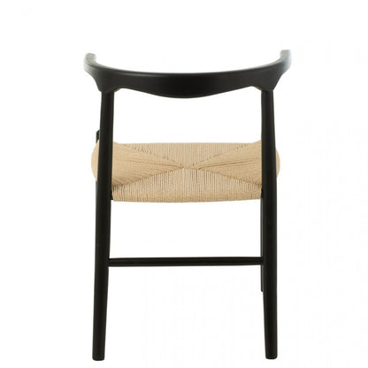 Stoel Toon Beukenhout/Touw Zwart - Eetkamerstoel - J-Line - livinglovely.nl