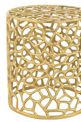 Stool Cylinder Aluminium Gold Colored - - J-Line - livinglovely.nl