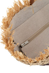 Strandtas Blad Jute Naturel/Donker Bruin - Tas - J-Line - livinglovely.nl