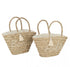 Strandtas Bonjour/Hello Kwast Jute Naturel/Wit Assortiment Van 2 - Tas - J-Line - livinglovely.nl