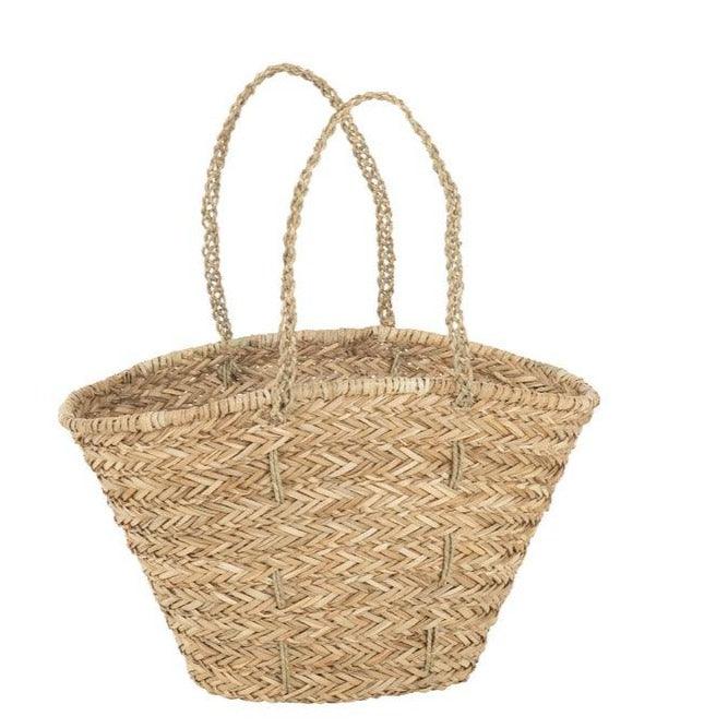 Strandtas Lange Handvatten Jute Naturel - Tas - J-Line - livinglovely.nl