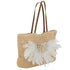 Strandtas Met Schelpen/Veren Papier Naturel/Wit - Tas - J-Line - livinglovely.nl