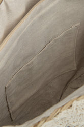 Strandtas Rond + Kwast Zeegras/Kant Nat/Wit - Tas - J-Line - livinglovely.nl