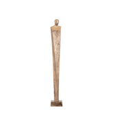 Symon Beeld Aluminium Brown Gold Small van PTMD, slank abstract figuur van goudbruin aluminium op vierkante voet