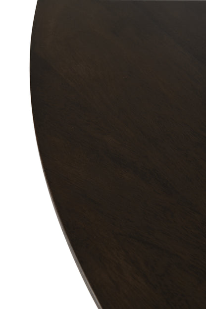 Tafel Connie Mango Hout Donker Bruin Dia 110cmxh76cm J-Line - Eetkamertafel - J-Line - livinglovely.nl