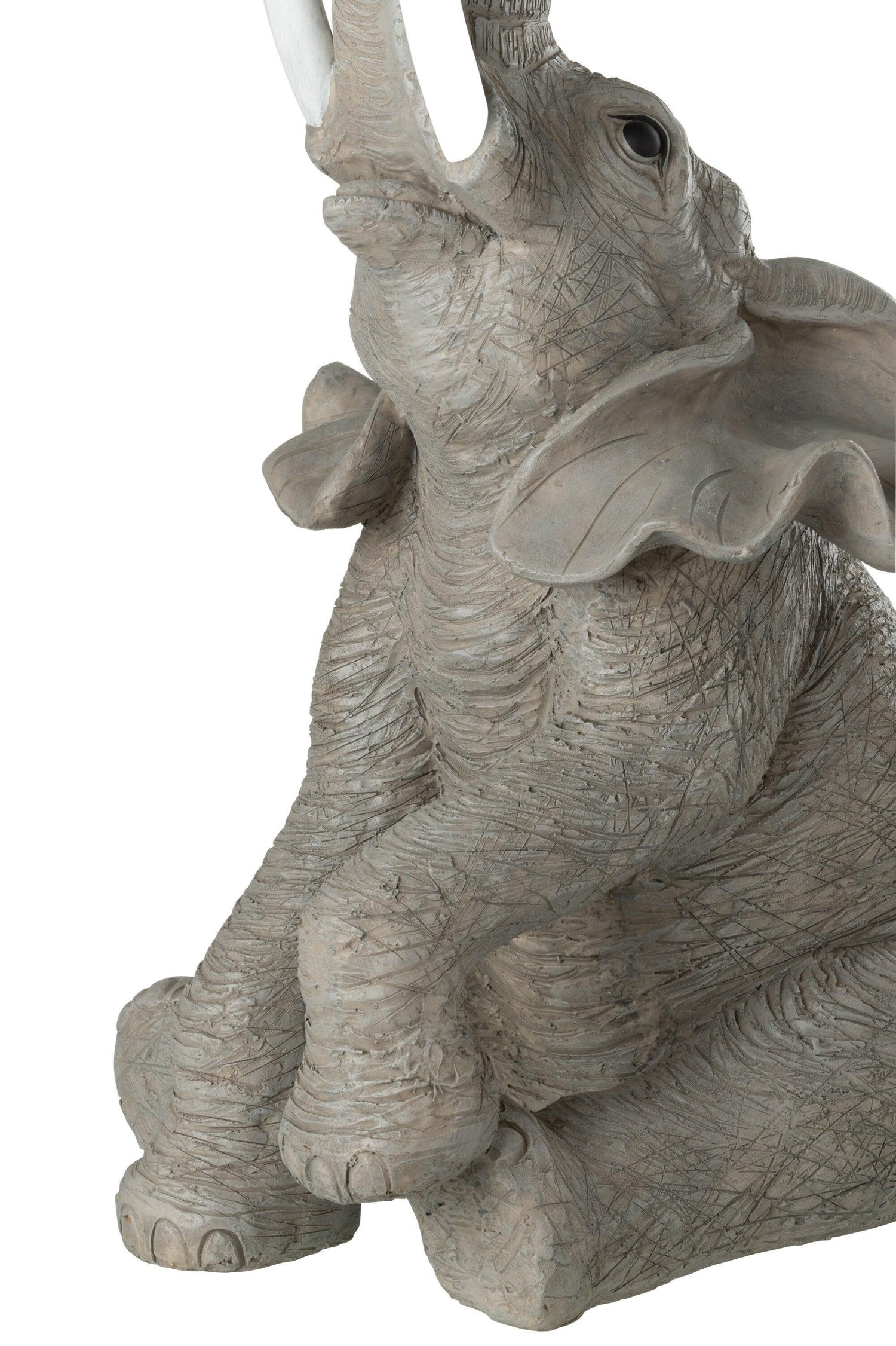 Tafel Olifant Poly/Glas Grijs - Bijzettafel - J-Line - livinglovely.nl