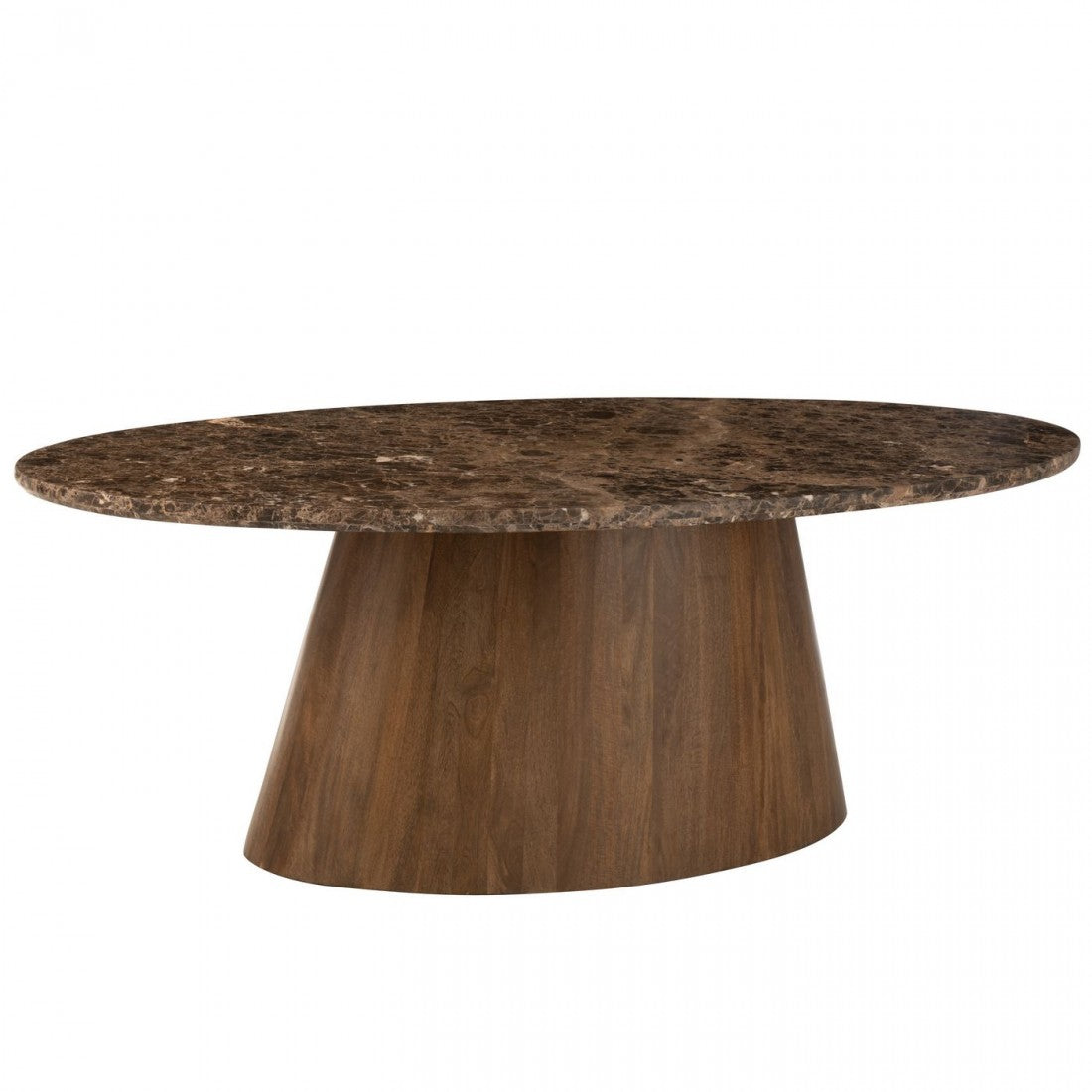 Tisch Oval Marmor/Mangoholz Braun J-Line