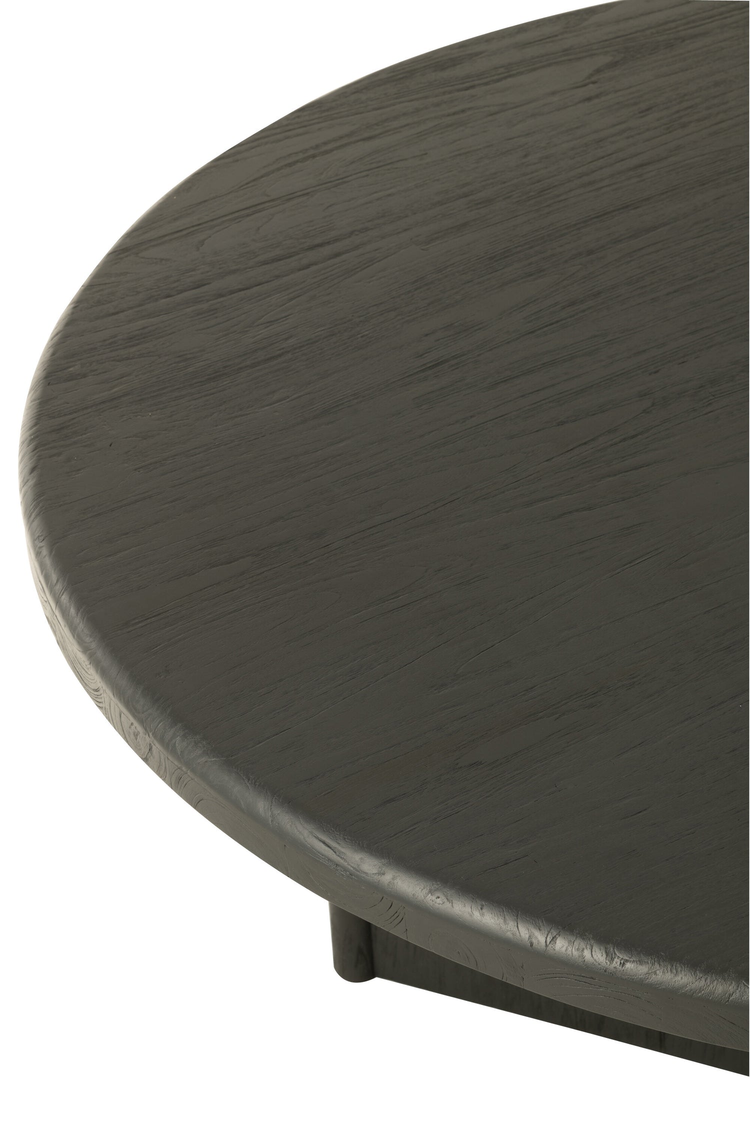 Tafel Rond Teak Hout Zwart Dia 150cmH75cm - Eetkamertafel - J-Line - livinglovely.nl