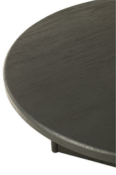 Tafel Rond Teak Hout Zwart Dia 150cmH75cm - Eetkamertafel - J-Line - livinglovely.nl