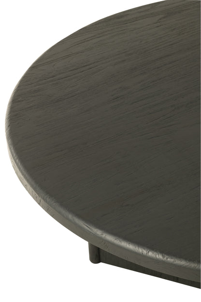 Tafel Rond Teak Hout Zwart Dia 150cmH75cm - Eetkamertafel - J-Line - livinglovely.nl