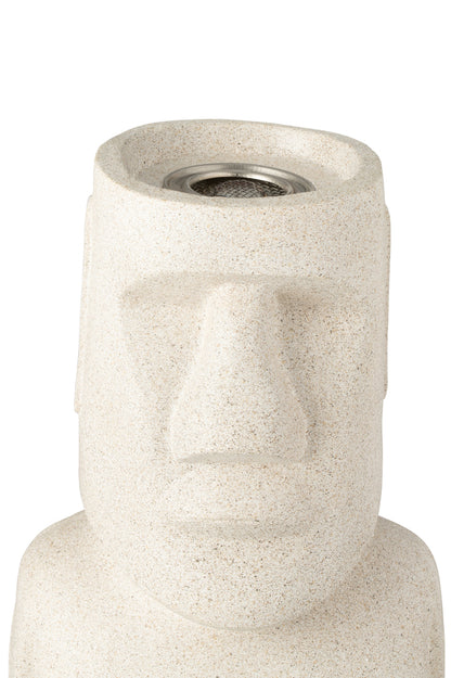 Tafelhaard Bio-Ethanol Moai Grijs 28x22x65cm - Tafelhaard - J-Line - livinglovely.nl