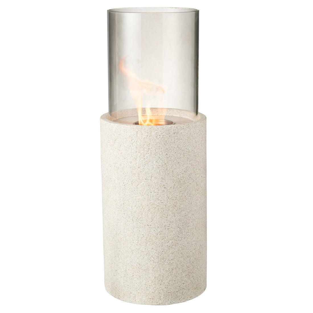 Tischfeuer Bioethanol Rund Grau Ø23x65cm