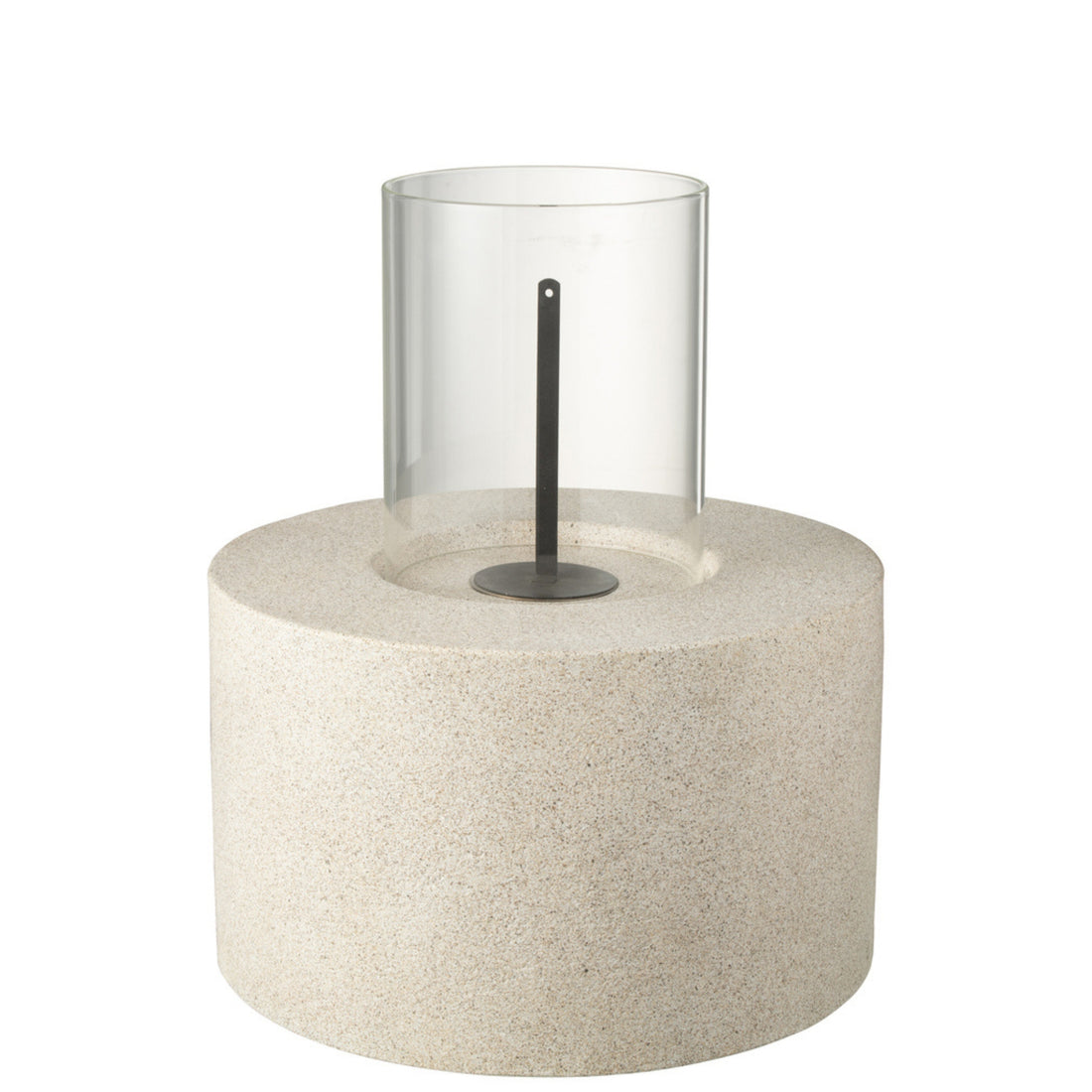 Tafelhaard Bio-Ethanol Rond Grijs Ø41x52cm - Tafelhaard - J-Line - livinglovely.nl