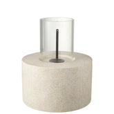 Tafelhaard Bio-Ethanol Rond Grijs Ø41x52cm - Tafelhaard - J-Line - livinglovely.nl