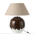 Tafellamp 2-Delig Rond Klei Wit/Donkerbruin van J-Line, ronde lamp van klei in wit en donkerbruin
