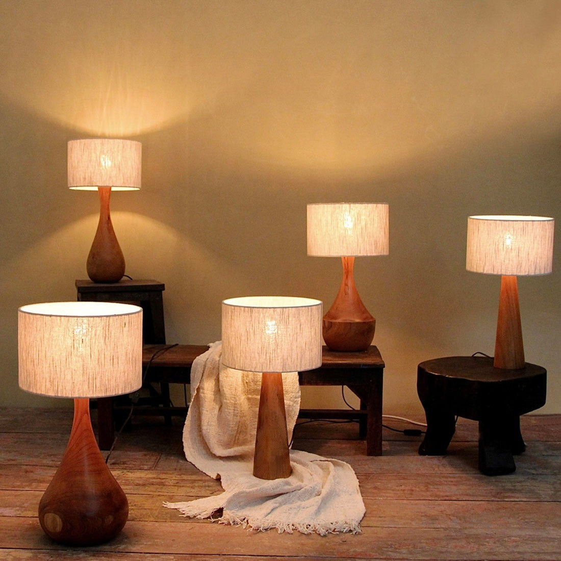 Tafellamp Aspen Cone Medium Raw Materials - Tafellamp - Raw Materials - livinglovely.nl