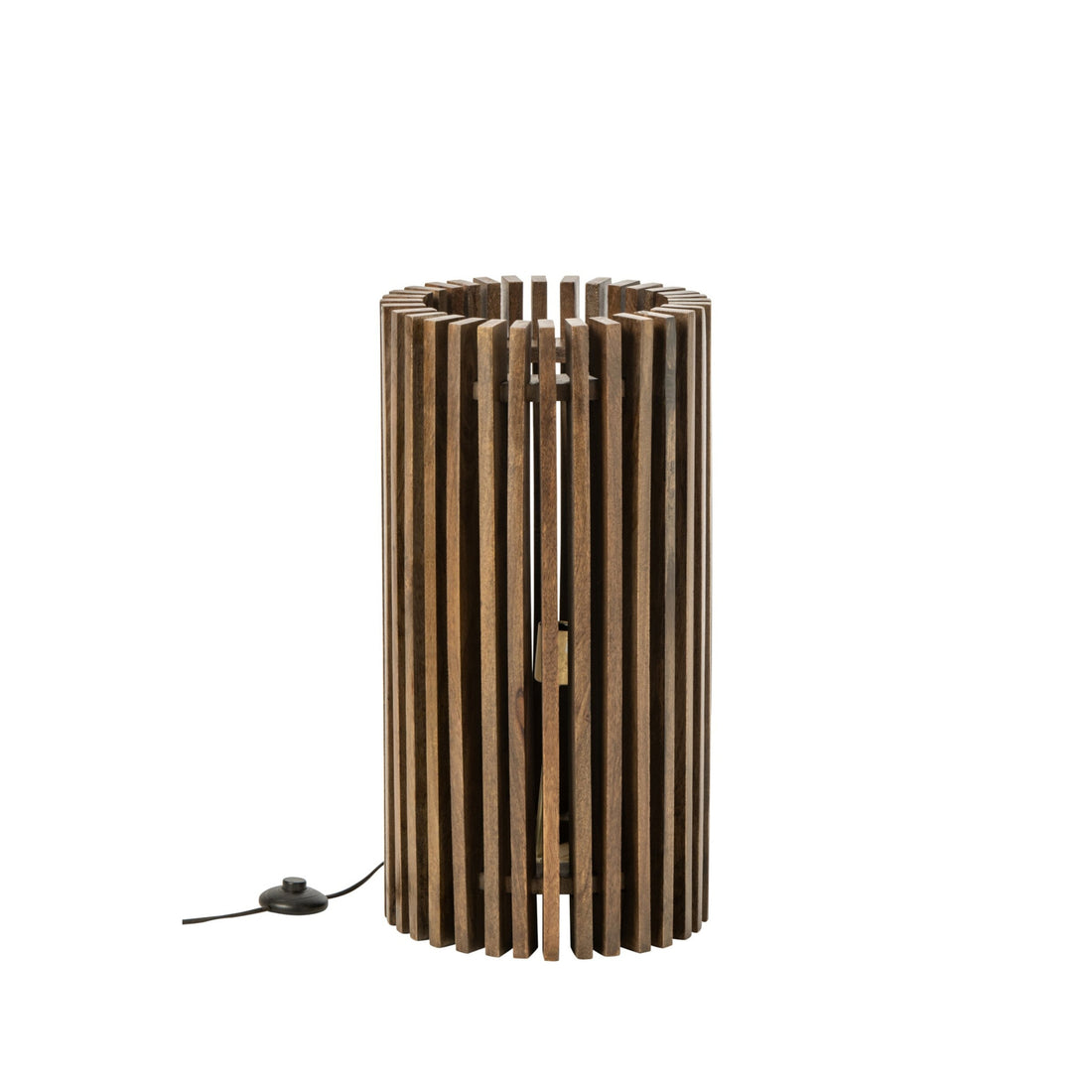 Tischleuchte Gerippelt Mangoholz Dunkelbraun J-Line