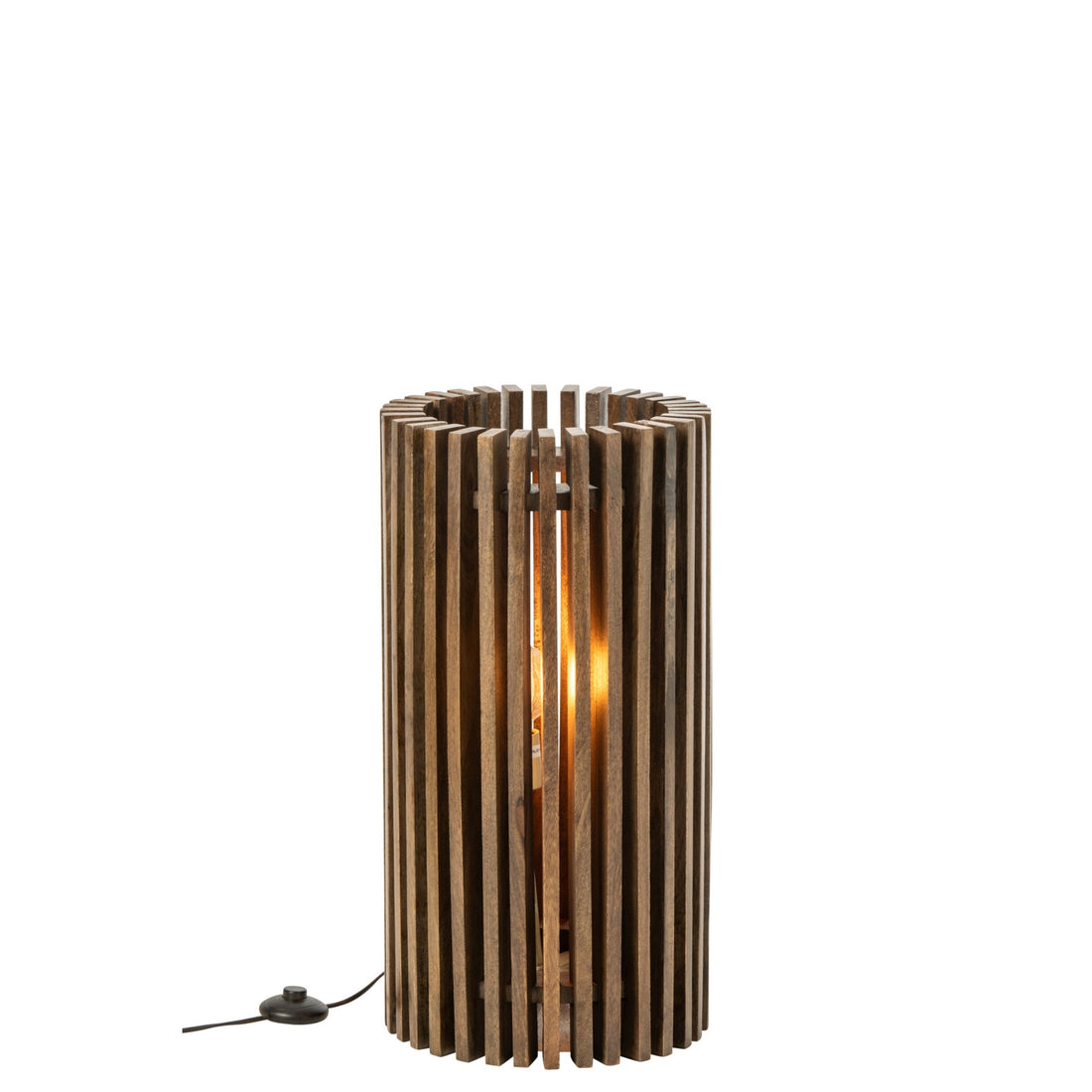 Tischleuchte Gerippelt Mangoholz Dunkelbraun J-Line