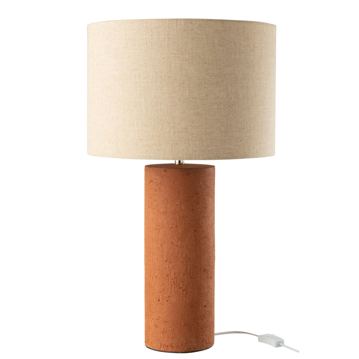 Tafellamp Isla Terracotta Roestbruin van J-Line, tafellamp met roestbruine terracotta voet